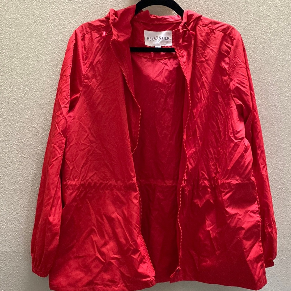 J Crew Mercantile red packable jacket